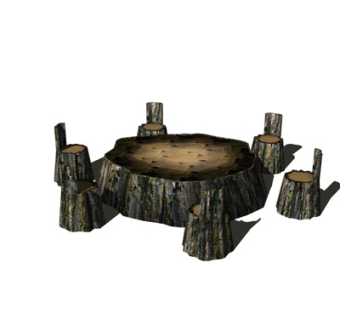 自然风木桩休闲桌椅su模型休闲桌椅su模型