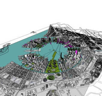 现代高层小区规划su模型