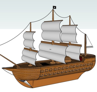 现代海船su模型