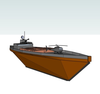 现代海船su模型