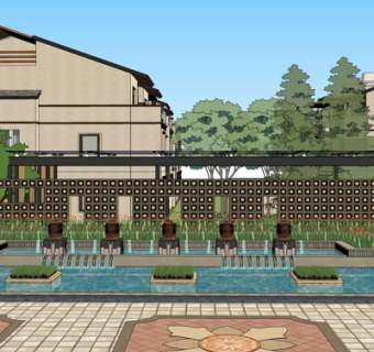 现代园林景观su模型
