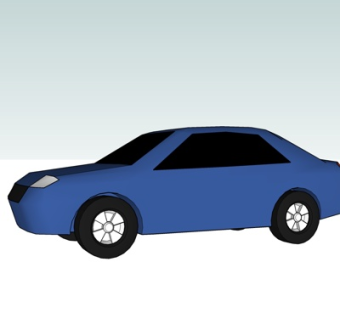 现代小汽车su模型