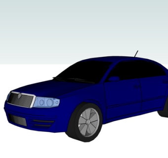 现代小汽车su模型