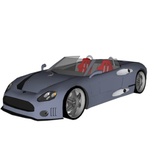 现代小汽车su模型