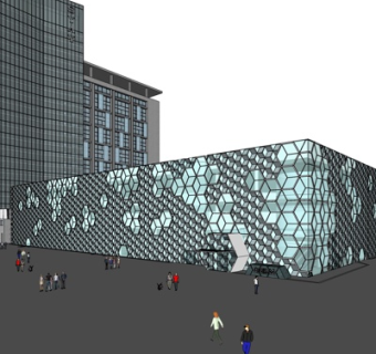 现代高层写字楼su模型