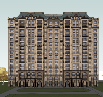 欧式高层公寓su模型