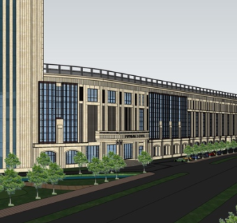 欧式办公楼外观su模型