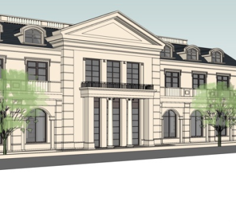 欧式沿街商业建筑su模型