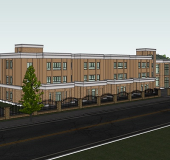 欧式学校教学楼su模型