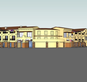 欧式沿街商业建筑su模型