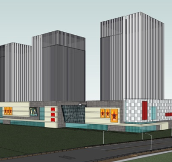 现代高层办公楼su模型