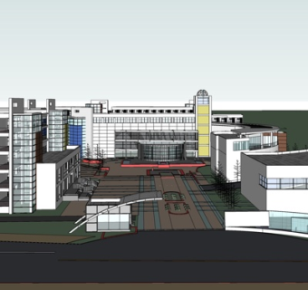现代办公楼外观su模型
