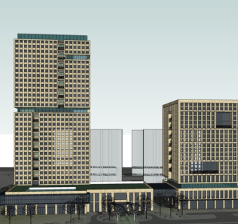 现代办公楼外观su模型