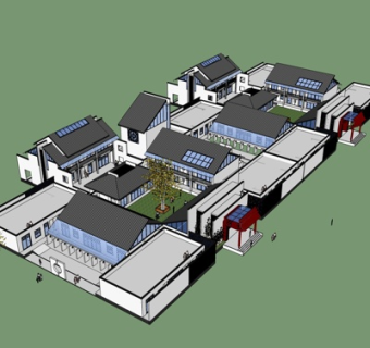 中式古建民房su模型