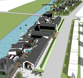 中式古建民房su模型