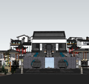 中式古建民房su模型