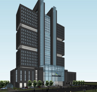 现代高层办公楼su模型