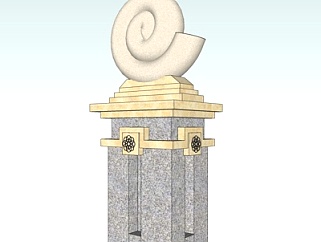 欧式蜗牛建筑构件su模型