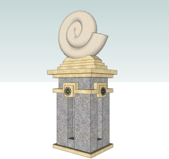 欧式蜗牛建筑构件su模型