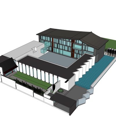 新中式多层住宅su模型