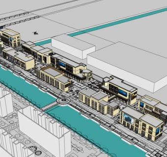 现代高层小区规划su模型