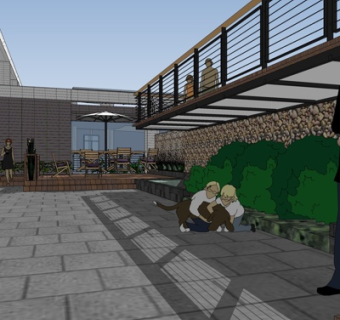 现代商业街su模型