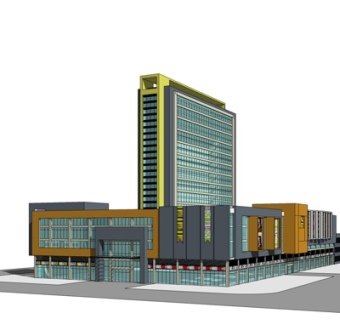 现代高层办公楼su模型