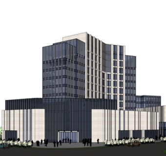 现代办公楼规划su模型