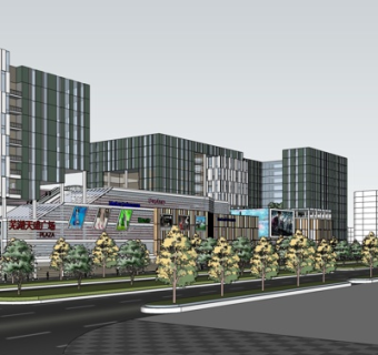 现代办公楼su模型