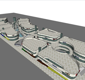现代工业区规划su模型