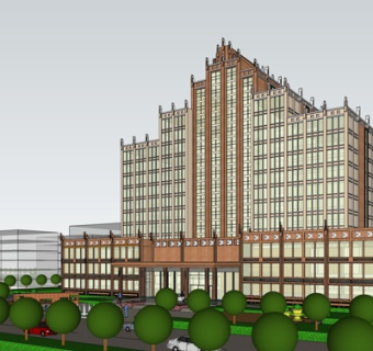 现代办公楼su模型