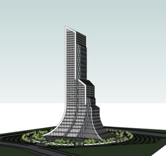 现代高层小区su模型