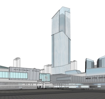 现代办公楼su模型