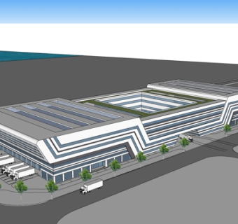 现代办公楼su模型