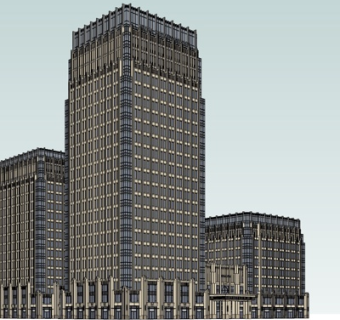 欧式高层办公楼su模型