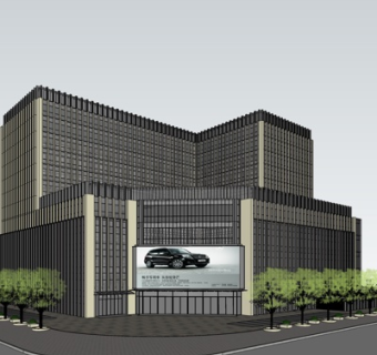 现代办公楼su模型