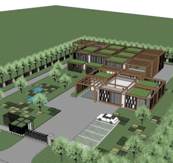 现代园林景观su模型