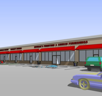 现代饭店外观su模型