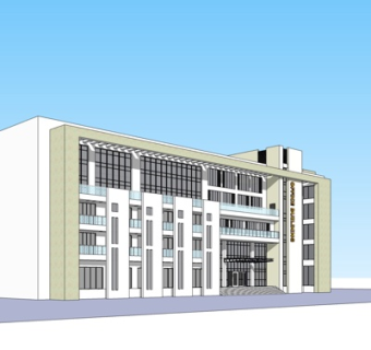 现代办公楼外观su模型