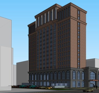 现代办公楼外观su模型