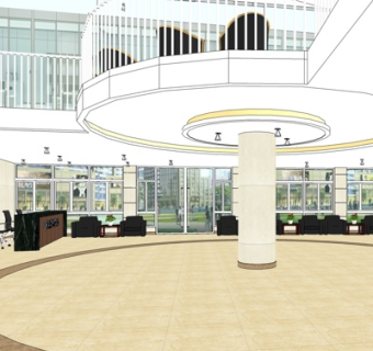 现代健身房su模型