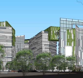 现代办公楼外观su模型