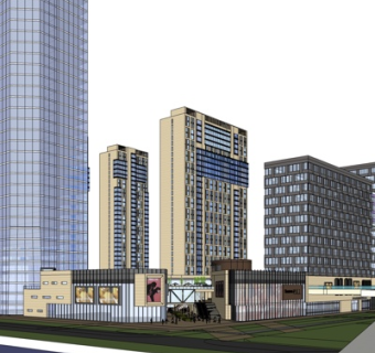 现代高层办公楼su模型