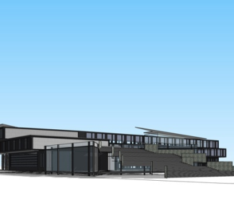 现代办公楼外观su模型