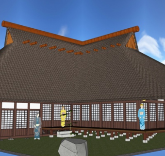 中式古建寺庙su模型