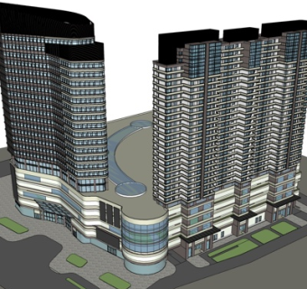 现代高层办公楼su模型