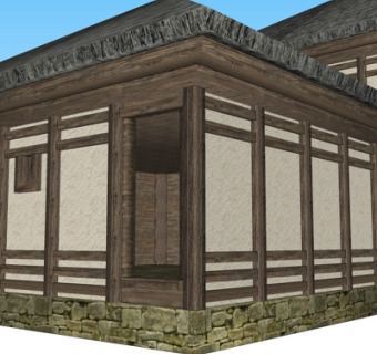 中式古建民房su模型