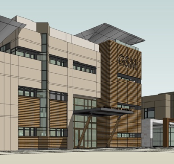 现代办公楼外观su模型