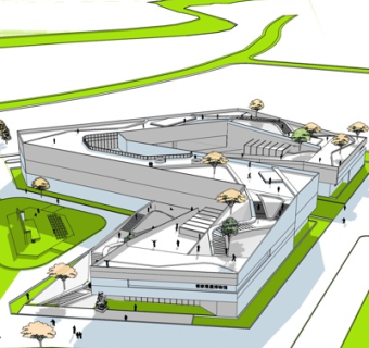 现代办公楼规划su模型