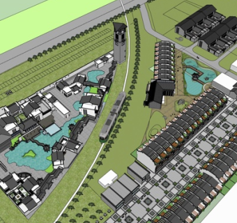 现代工业区规划su模型